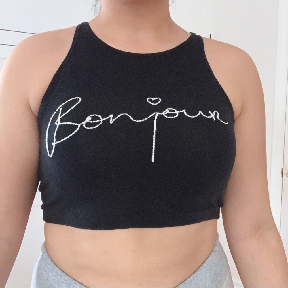 Brandy Melville Bonjour Crop Top